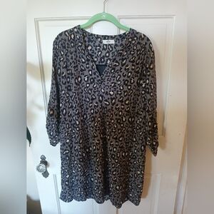 Entro Leopard Print Shift Dress Size Large